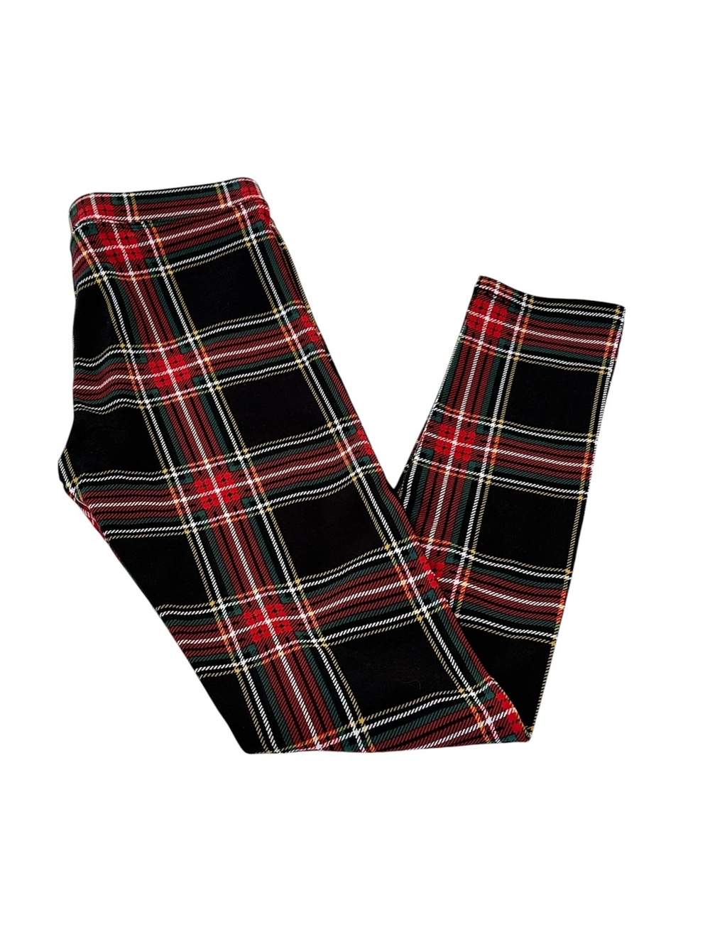 Crewcuts Tartan Plaid Leggings Girls Size 10 Holiday Red Black Stretch Pants